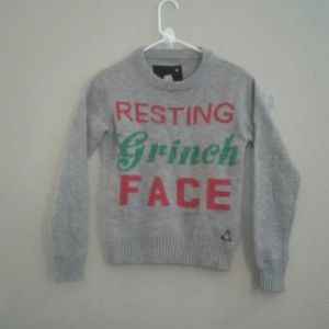 Resting Grinch Face Ugly Christjmas Sweater size M